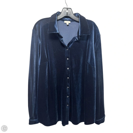 Top Long Sleeve By Talbots In Blue Size XL