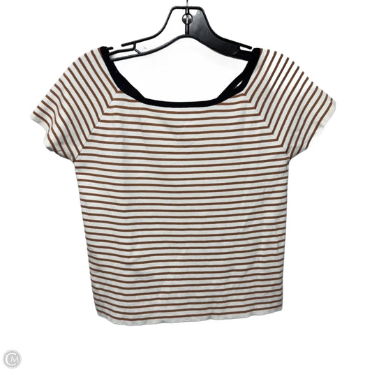 Top Short Sleeve By Prima In Striped Pattern, Size: M