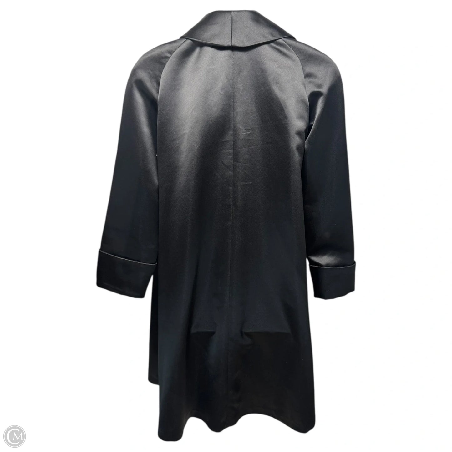 Vintage Satin Evening Coat By JS Signature In Black, Size: L