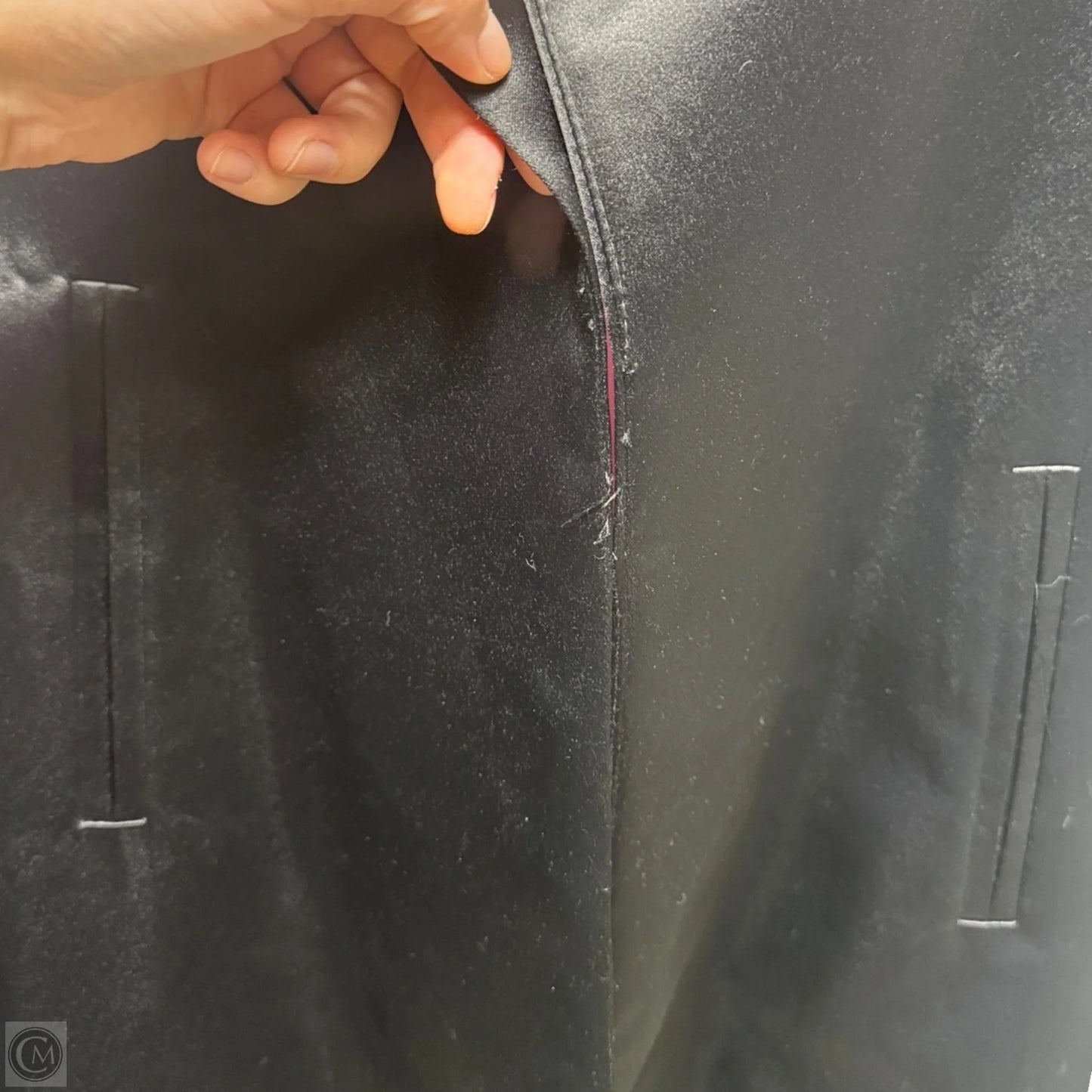 Vintage Satin Evening Coat By JS Signature In Black, Size: L