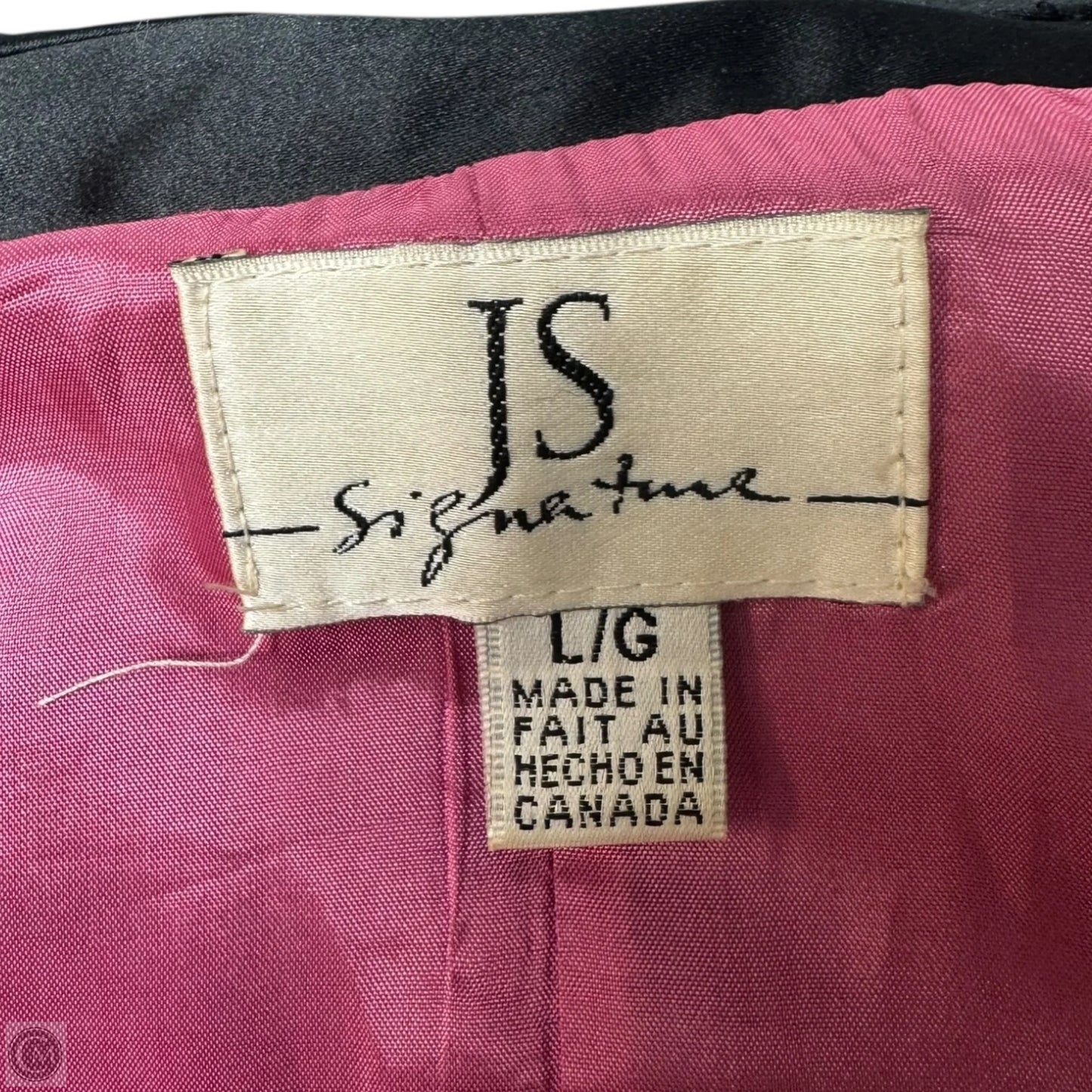 Vintage Satin Evening Coat By JS Signature In Black, Size: L