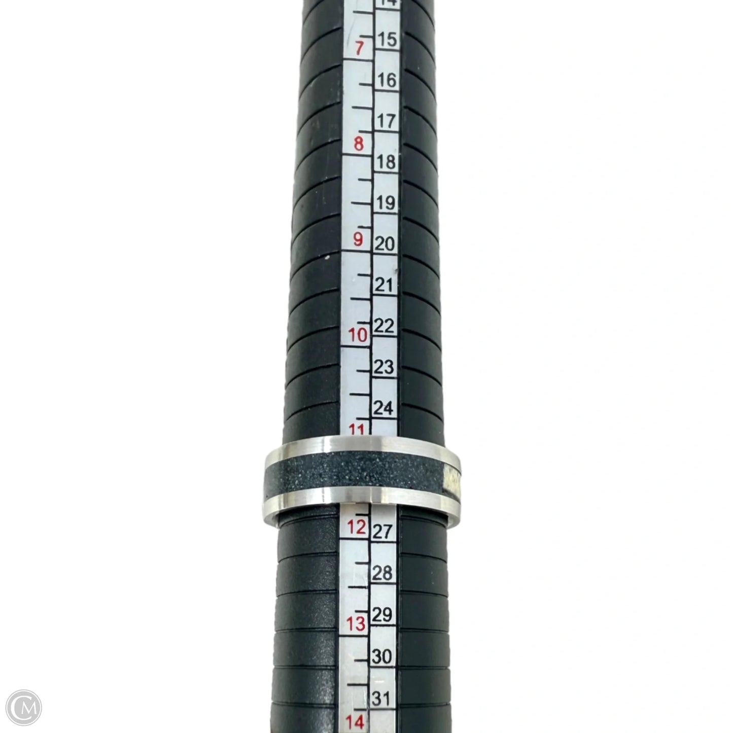 White Tail Antler & Black Quartz Inlay Band Ring, Size: 12