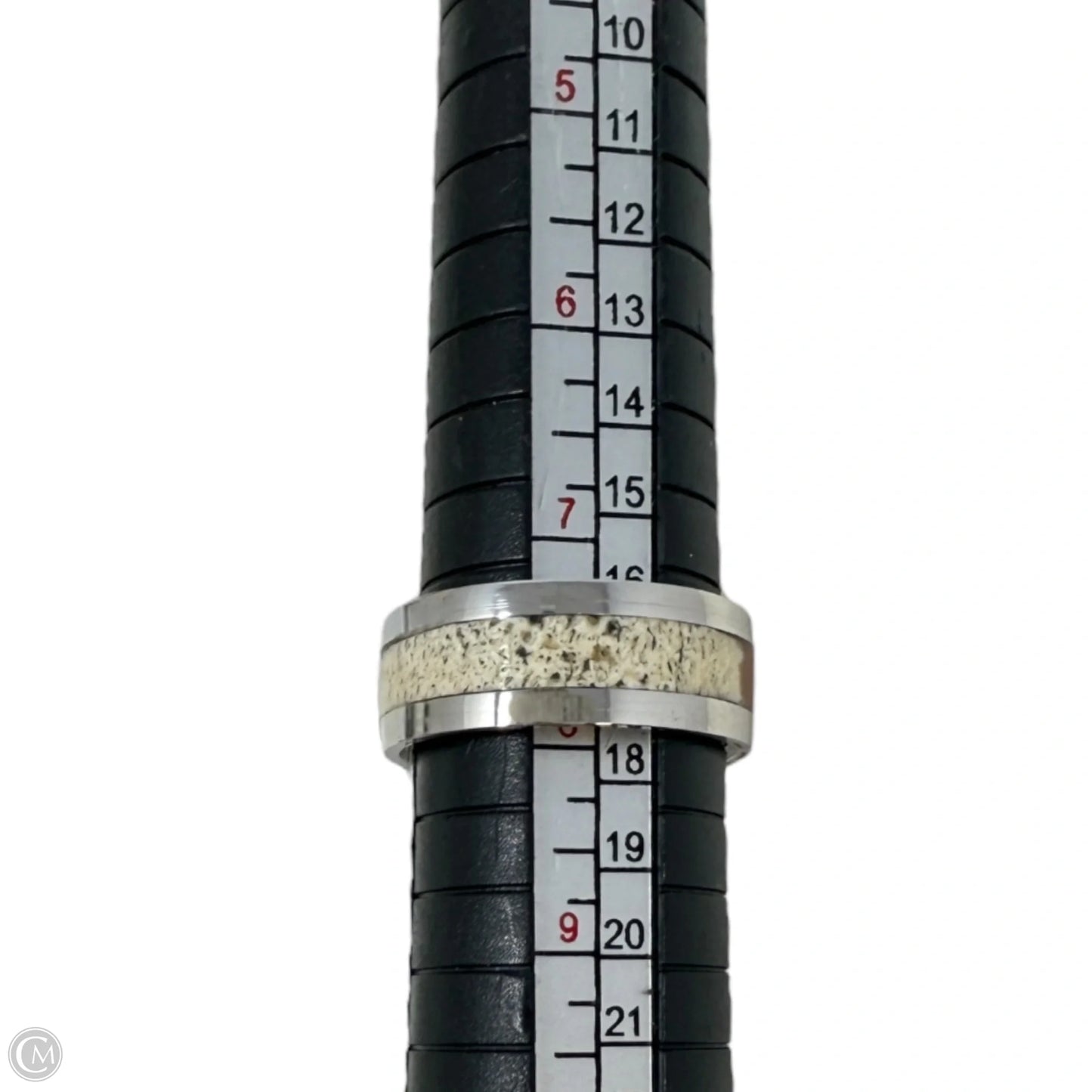 White Tail Antler & Copper Inlay Band Ring, Size: 8