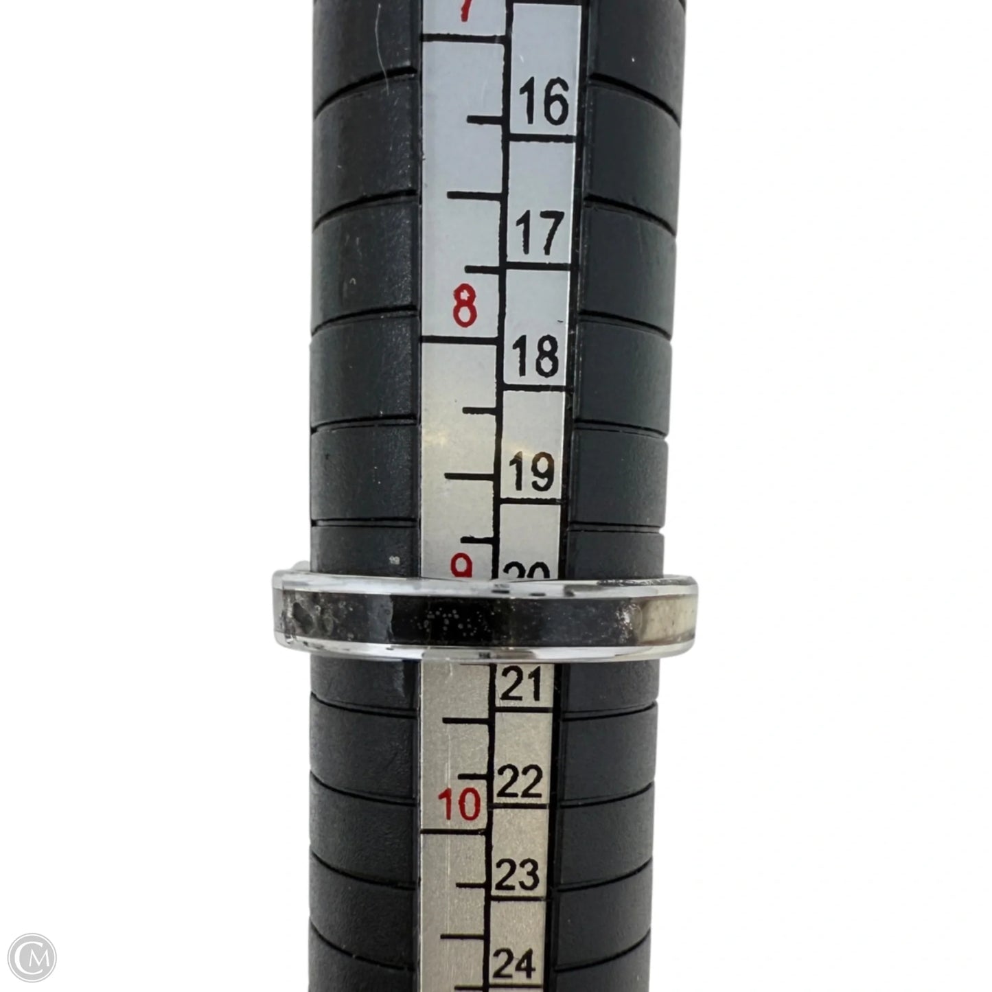 White Tail Antler & Crushed Black Quartz Inlay Band Ring, Size: 9