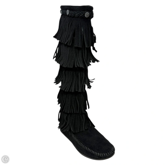 5-Layer Fringe Boots By Minnetonka In Black, Size: 7