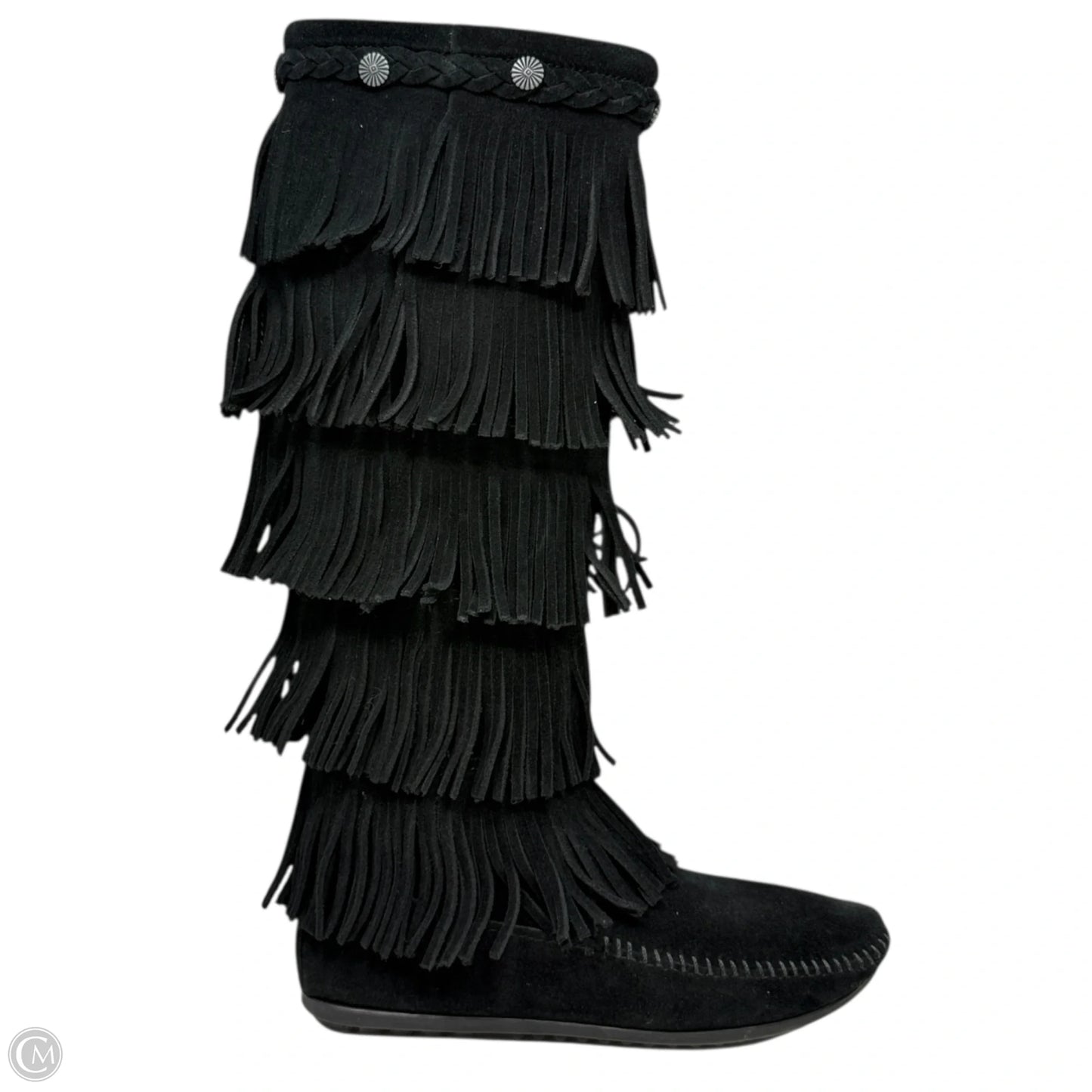 5-Layer Fringe Boots By Minnetonka In Black, Size: 7