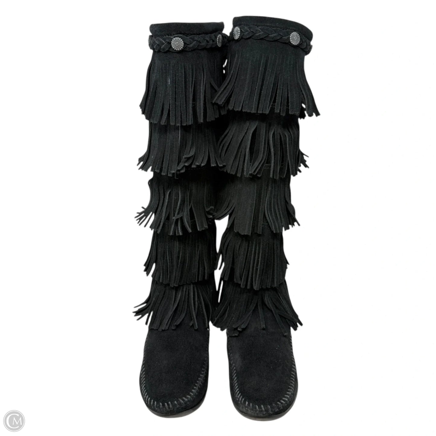 5-Layer Fringe Boots By Minnetonka In Black, Size: 7
