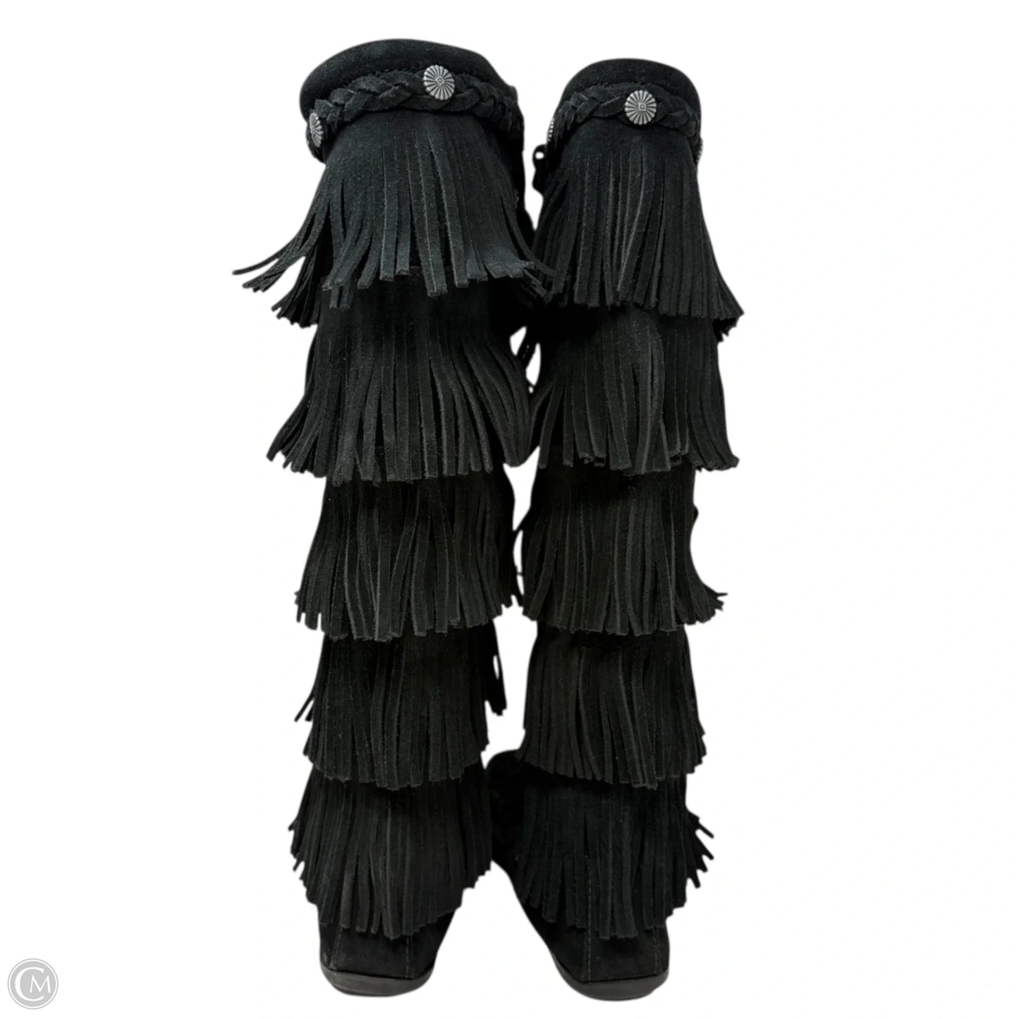 5-Layer Fringe Boots By Minnetonka In Black, Size: 7