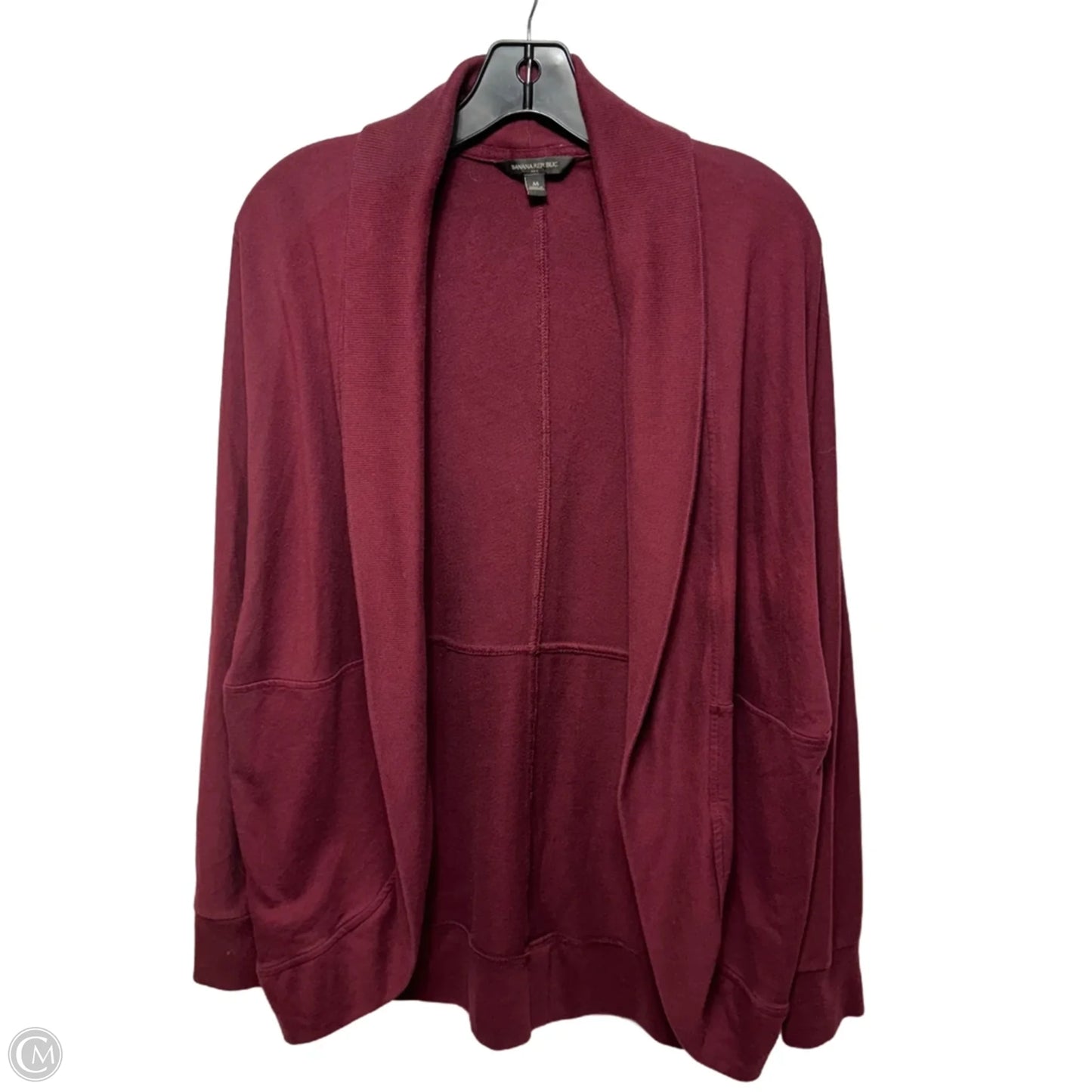 Sweater Cardigan By Banana Republic In Maroon, Size: M