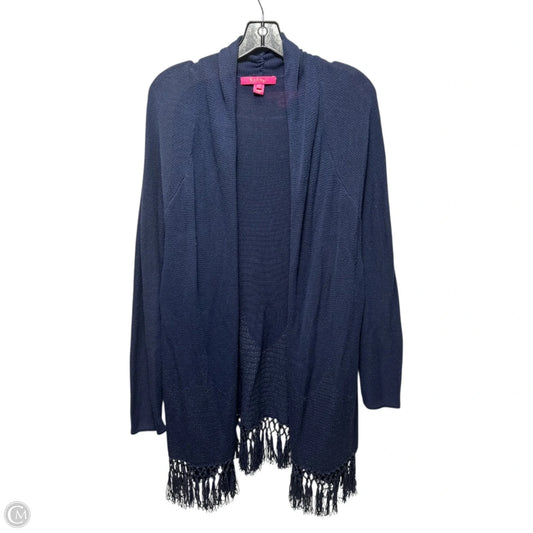 Sweater Cardigan Designer By Lilly Pulitzer In Navy, Size: XXL
