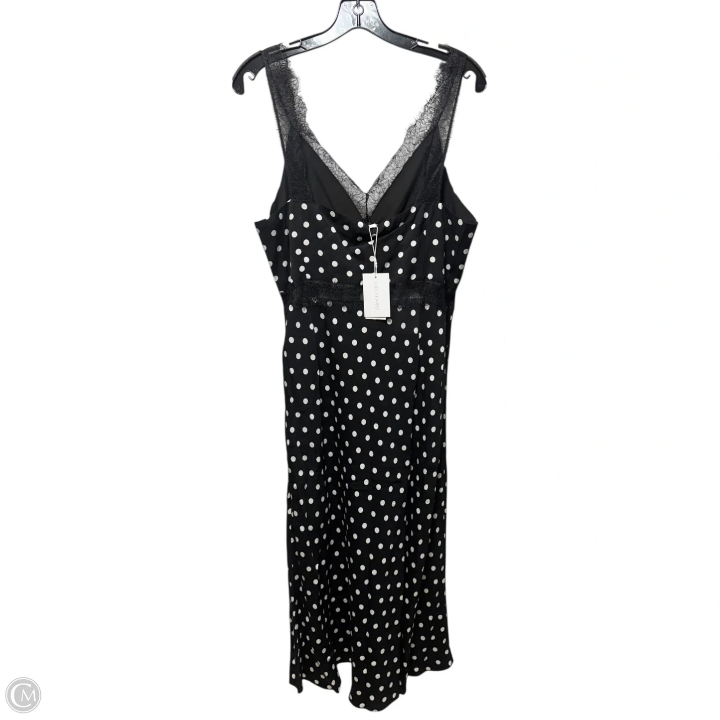 Kennedy Lace Trim Dress By Lucy Paris In Polkadot Pattern, Size: L