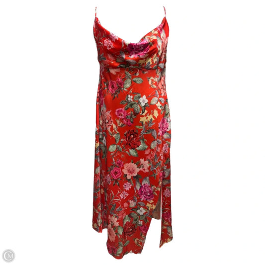 Cowl Neck Dress Party Long By Adelyn Rae In Floral Print, Size: Xl