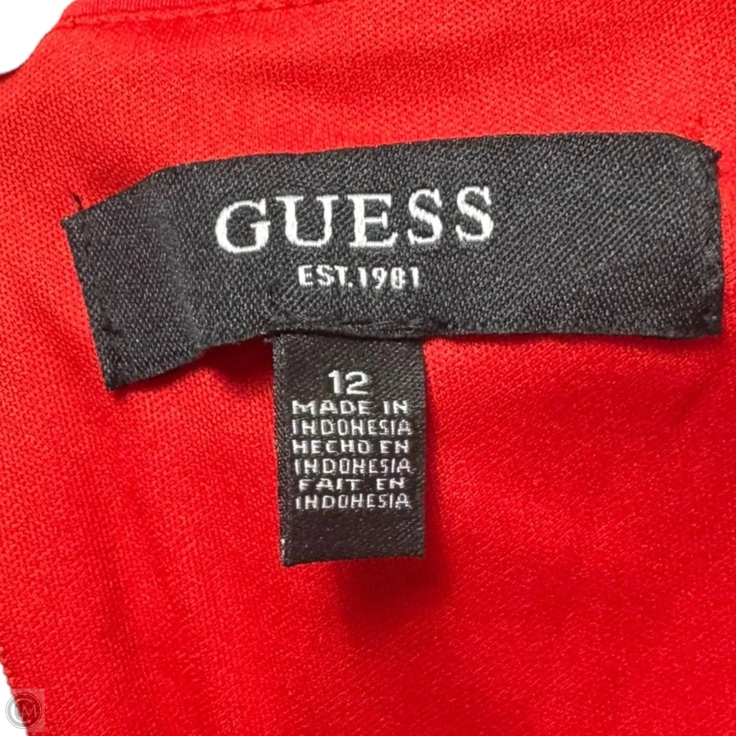 Ruched Dress Party Midi By Guess In Red, Size: 12