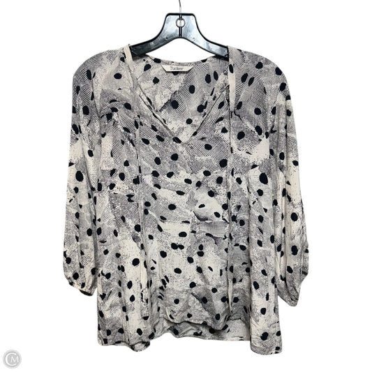 Silk Top Long Sleeve By Tucker In Polkadot Pattern, Size: S