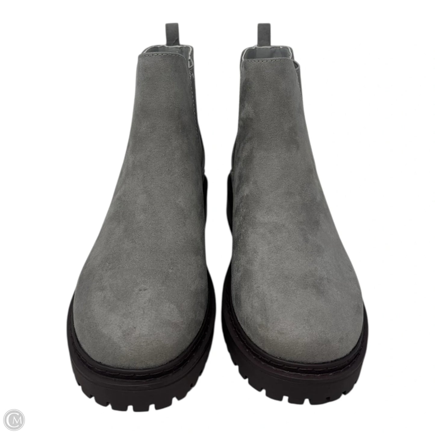 Boots Ankle Heels By Just Fab In Grey, Size: 7.5