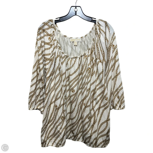 Chains Top 3/4 Sleeve By Michael By Michael Kors In Gold, Size: 3x