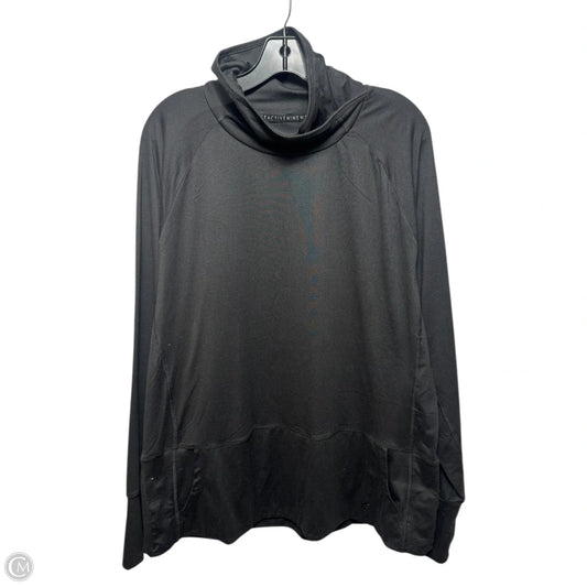 Athletic Top Long Sleeve Collar By Nine West Apparel In Black, Size: 2x