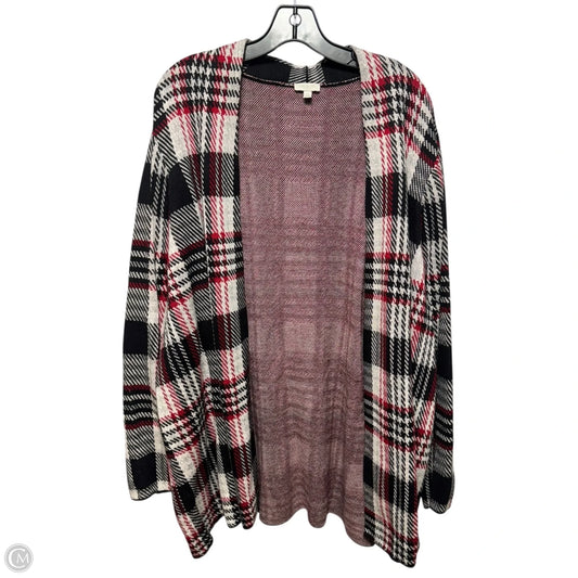 Sweater Cardigan By Talbots In Plaid Pattern, Size: 3x