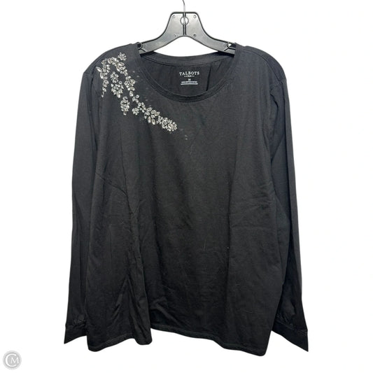 Embellished Top Long Sleeve By Talbots In Black, Size: 3x