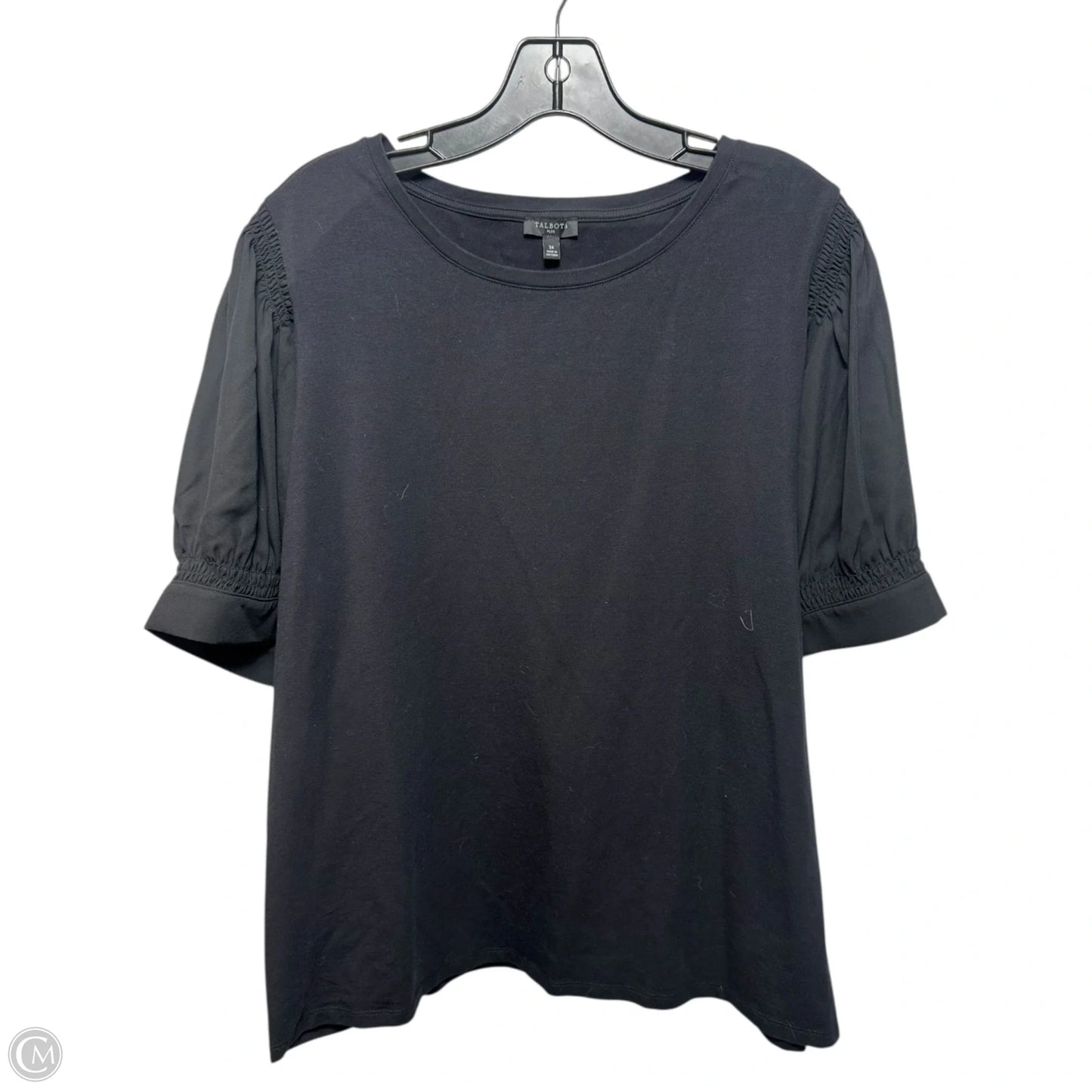 Top Short Sleeve By Talbots In Black, Size: 3x