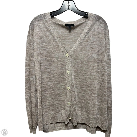 Lightweight Sheer Metallic Cardigan Sweater By J. Crew In Silver, Size: XL