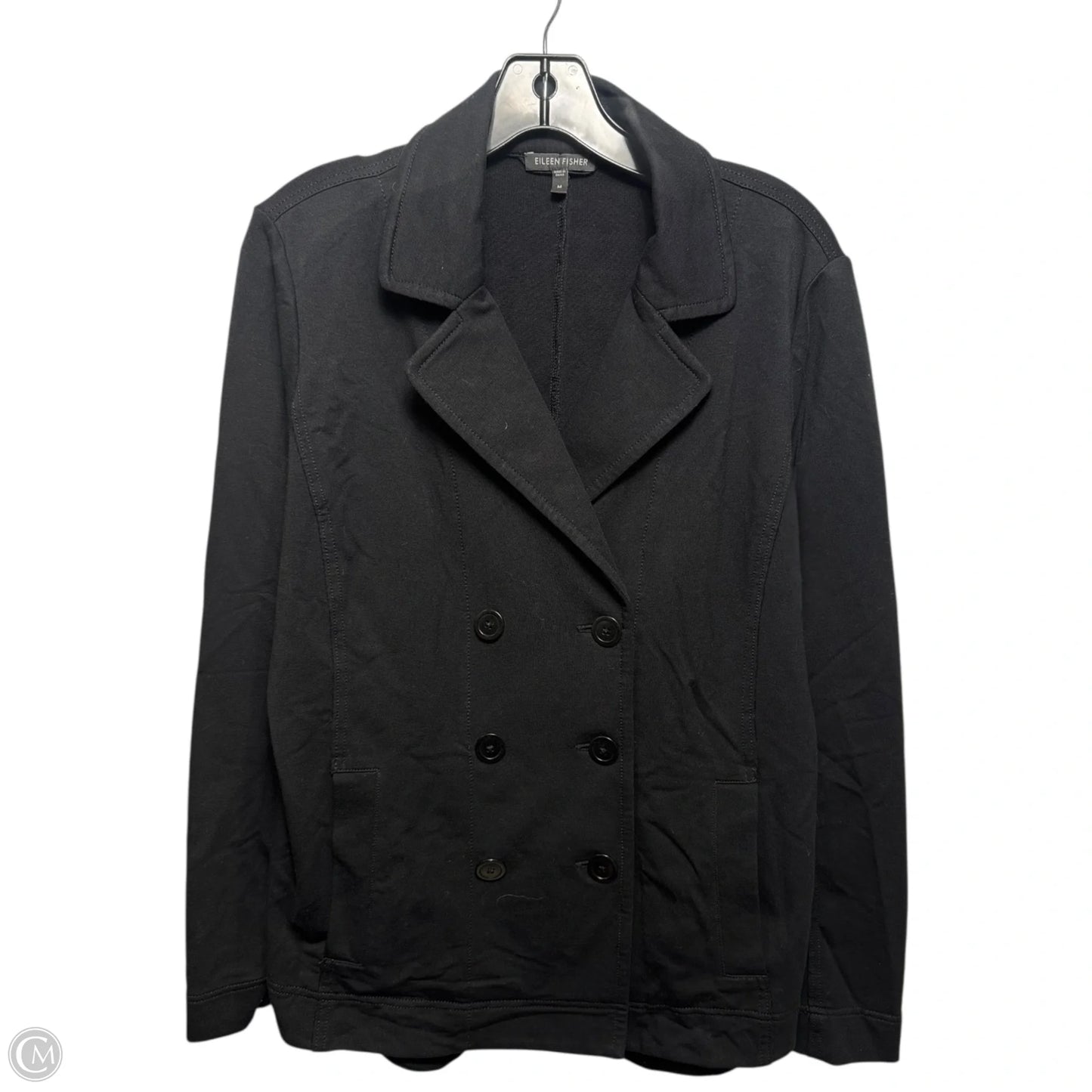 Coat Peacoat By Eileen Fisher In Black, Size: M