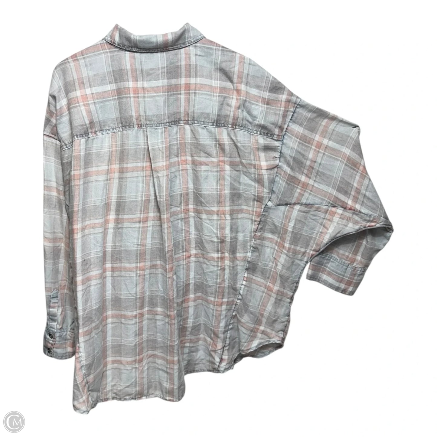 Top Long Sleeve By Free People In Plaid Pattern, Size: L