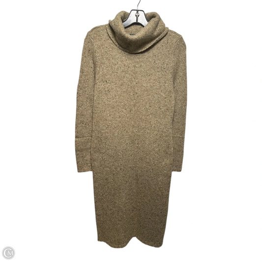 Wool Blend Sweater Dress Casual Midi By Lauren By Ralph Lauren In Tan, Size: S