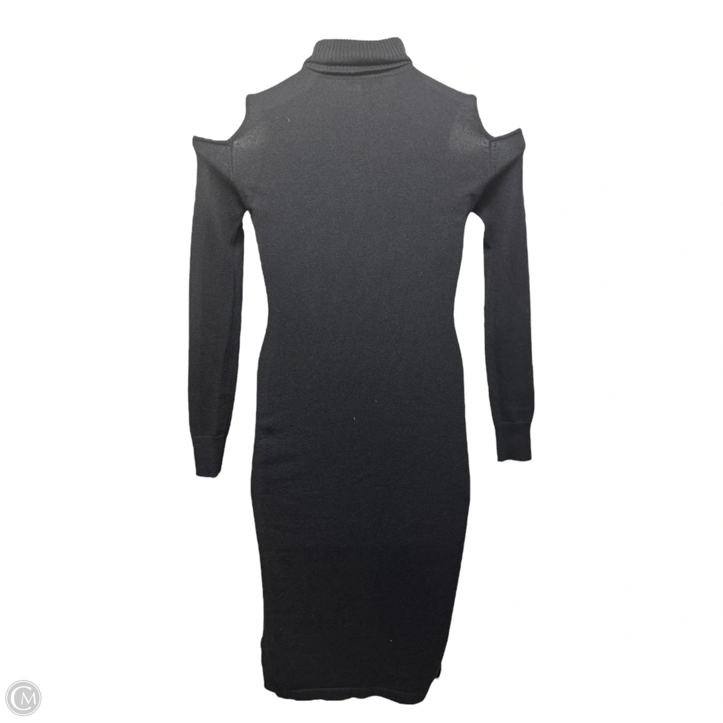 Cashmere Turtleneck Cold Shoulder Sweater Midi Dress By Autumn Cashmere In Black, Size: S