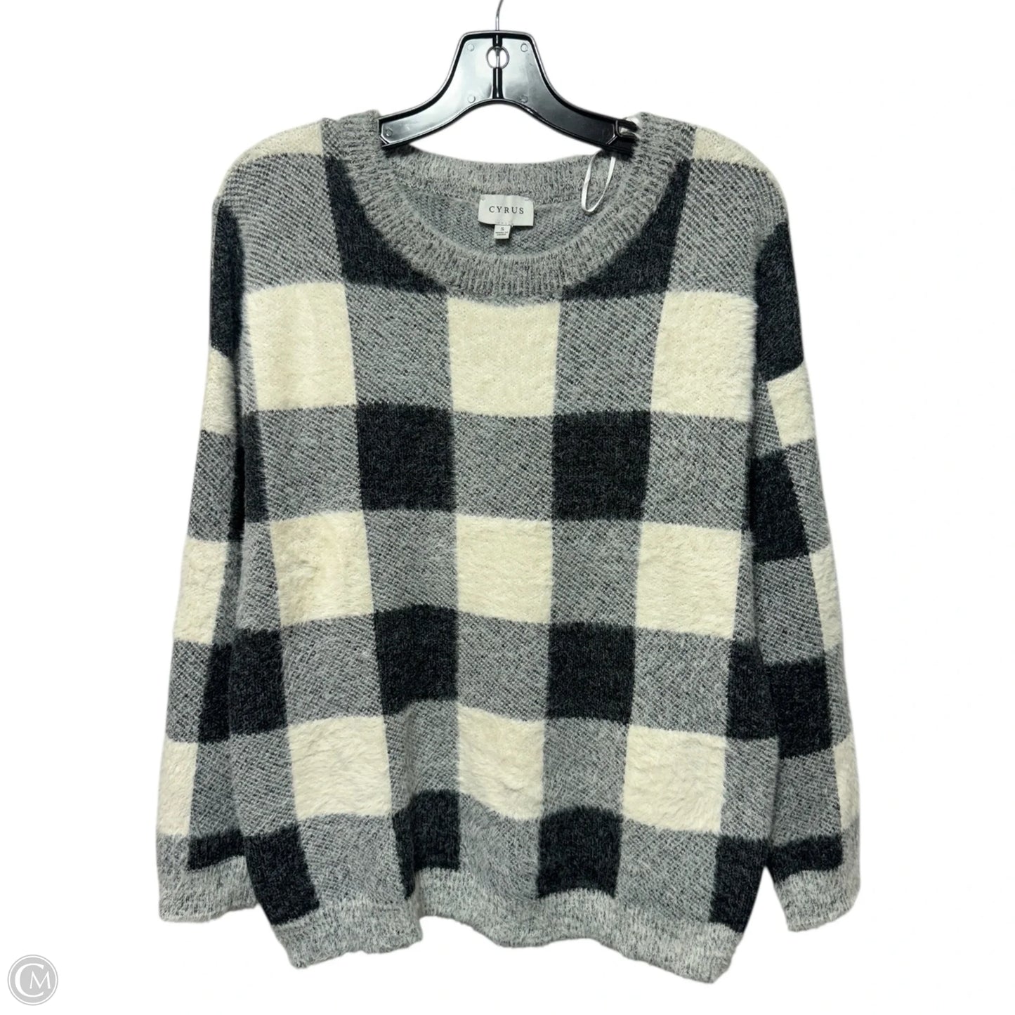 Eyelash Sweater By Cyrus In Checkered Pattern, Size: S