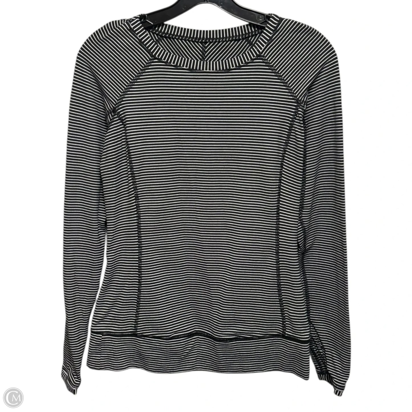 Race Your Pace Long Sleeve
 By Lululemon In Hyper Stripe Heathered Angel White Black, Size: 6