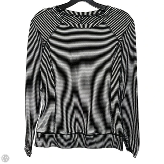Race Your Pace Long Sleeve
 By Lululemon In Hyper Stripe Heathered Angel White Black, Size: 6