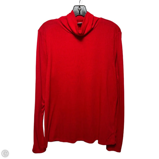 Ribbed Top Long Sleeve By Crown And Ivy In Red, Size: Xxl