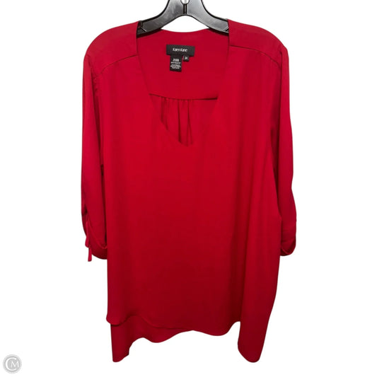 Red Rock Bow Sleeve Top By Karen Kane In Red, Size: 2x