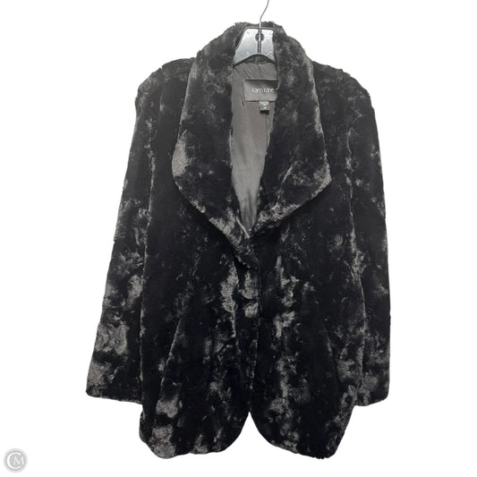 Faux Fur Coat By Karen Kane In Black, Size: 1X