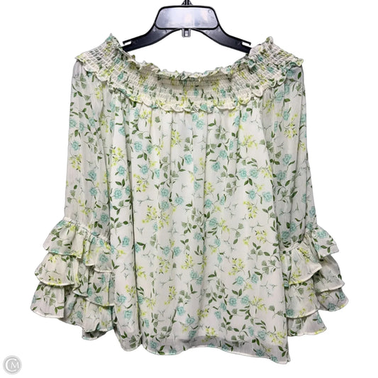 Top Long Sleeve By Cece In Floral Print, Size: L