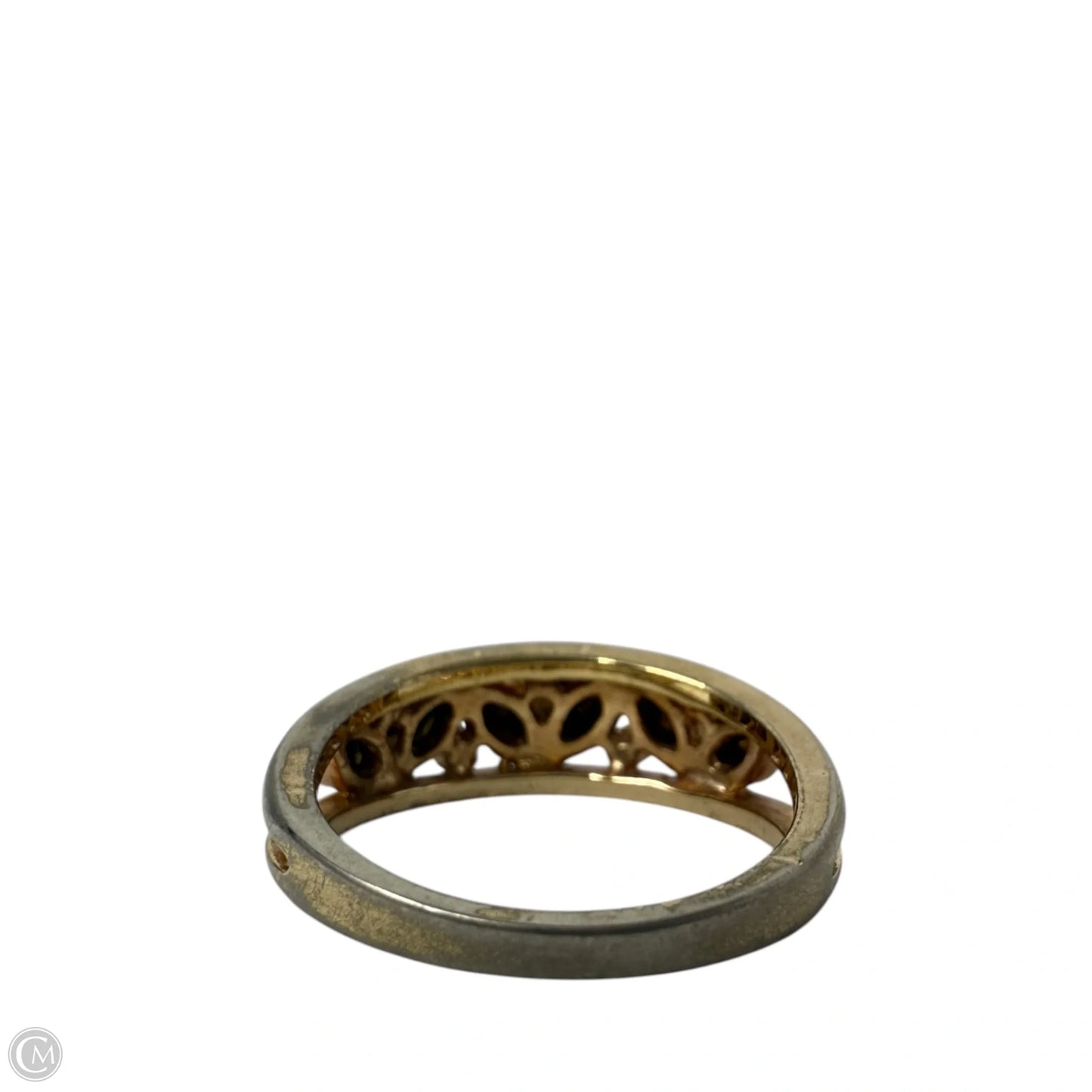 18K Gold Electroplate & Marquis Cut Multi Stone Statement Ring, Size: 8