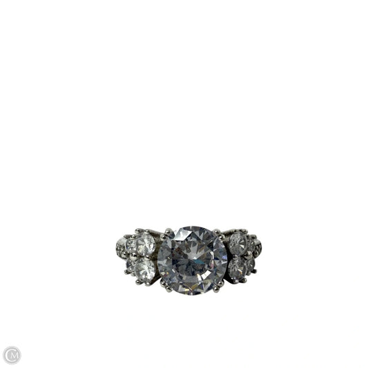 Sterling Silver & CZ Engagement Ring, Size: 8.5
