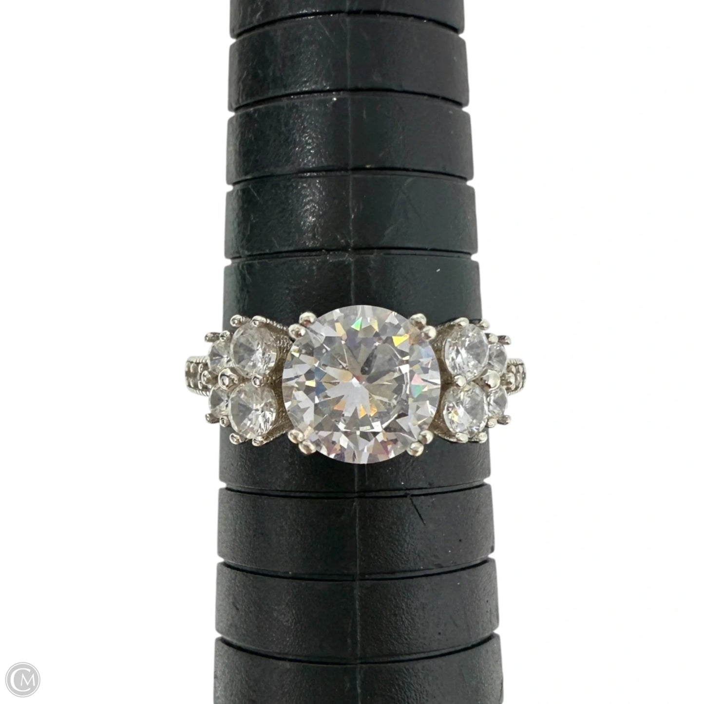 Sterling Silver & CZ Engagement Ring, Size: 8.5