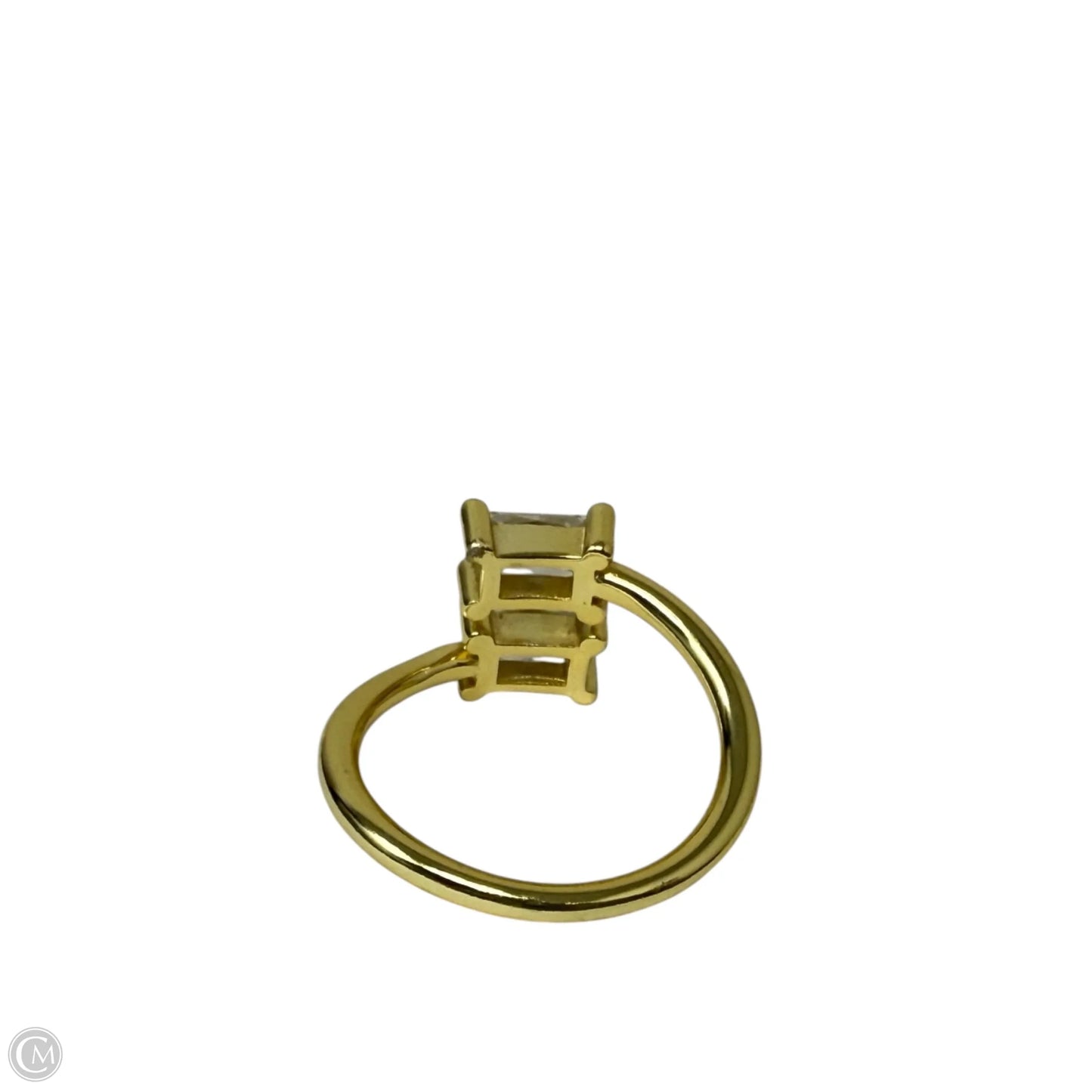 Adjustable Gold Over Sterling Silver & CZ Toi et Moi Ring
