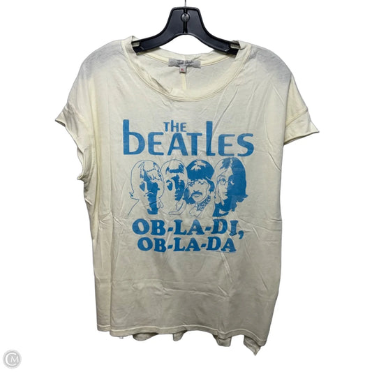 “The Beatles OB-LA-DI, OB-LA-DA” Top Short Sleeve Basic By Junk Food In Yellow, Size: Xl