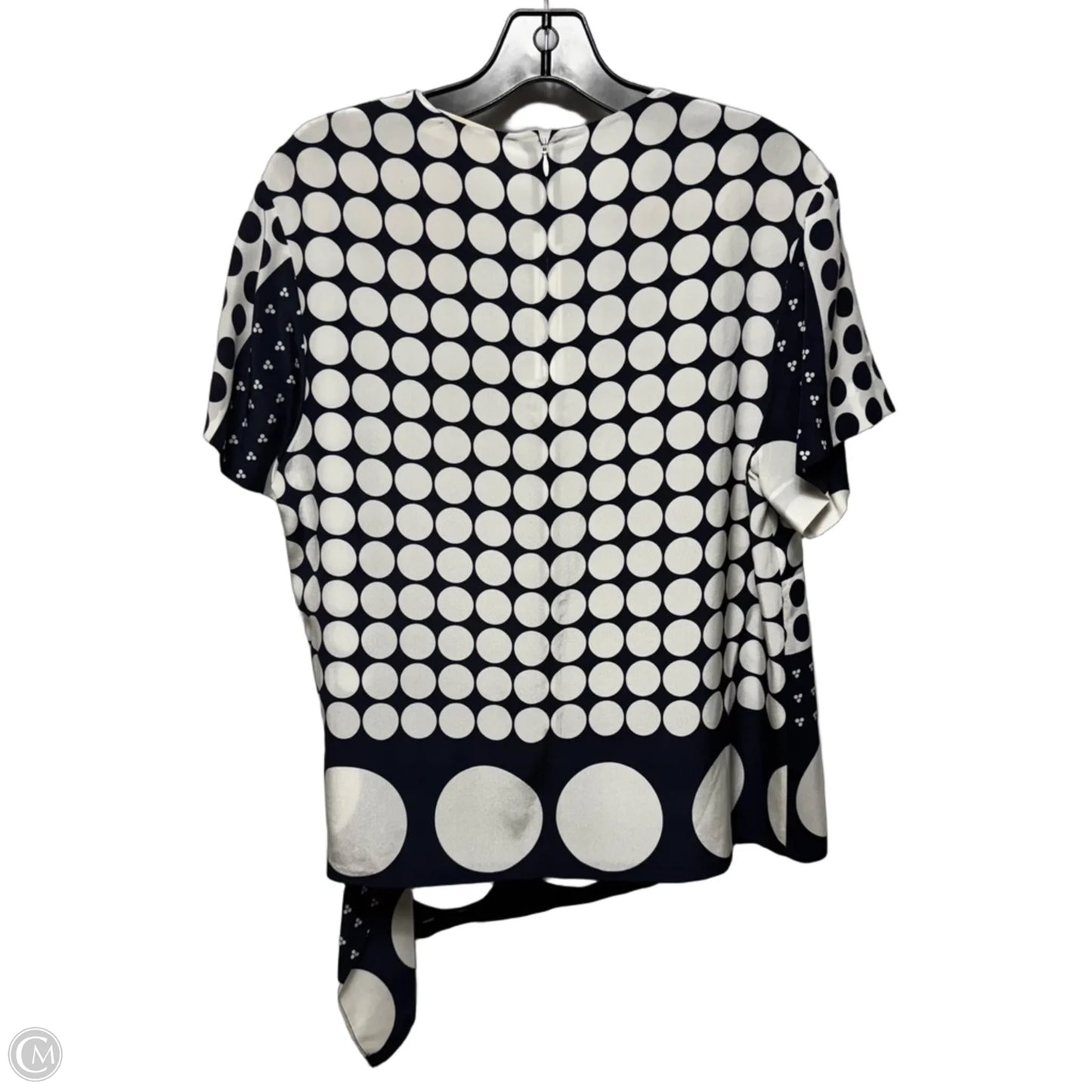 Silk Top Short Sleeve Designer By Diane Von Furstenberg In Polkadot Pattern, Size: M