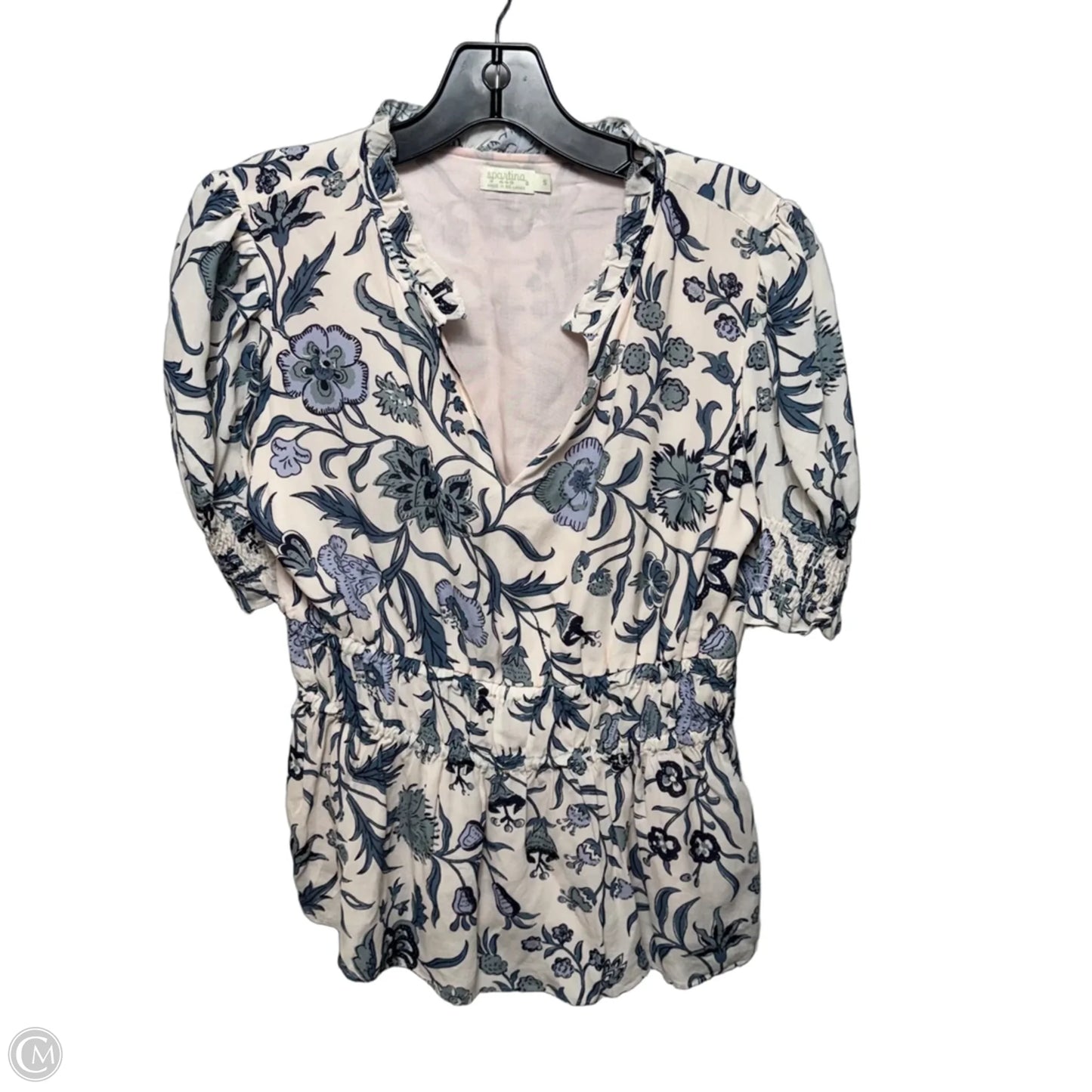 Isadora Blouse By Spartina In Hamilton Floral Block Cream, Size: S