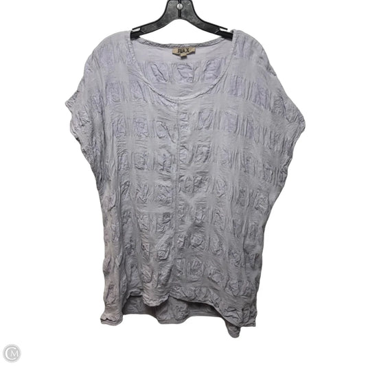Linen Blend Tunic Short Sleeve By Flax In Purple, Size: L