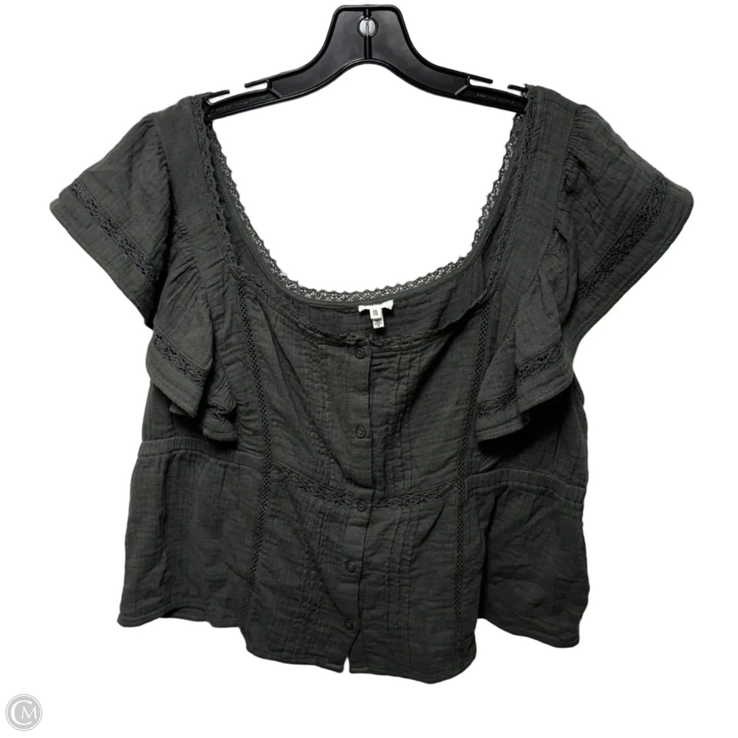 Top Short Sleeve By Aerie In Grey, Size: XXL