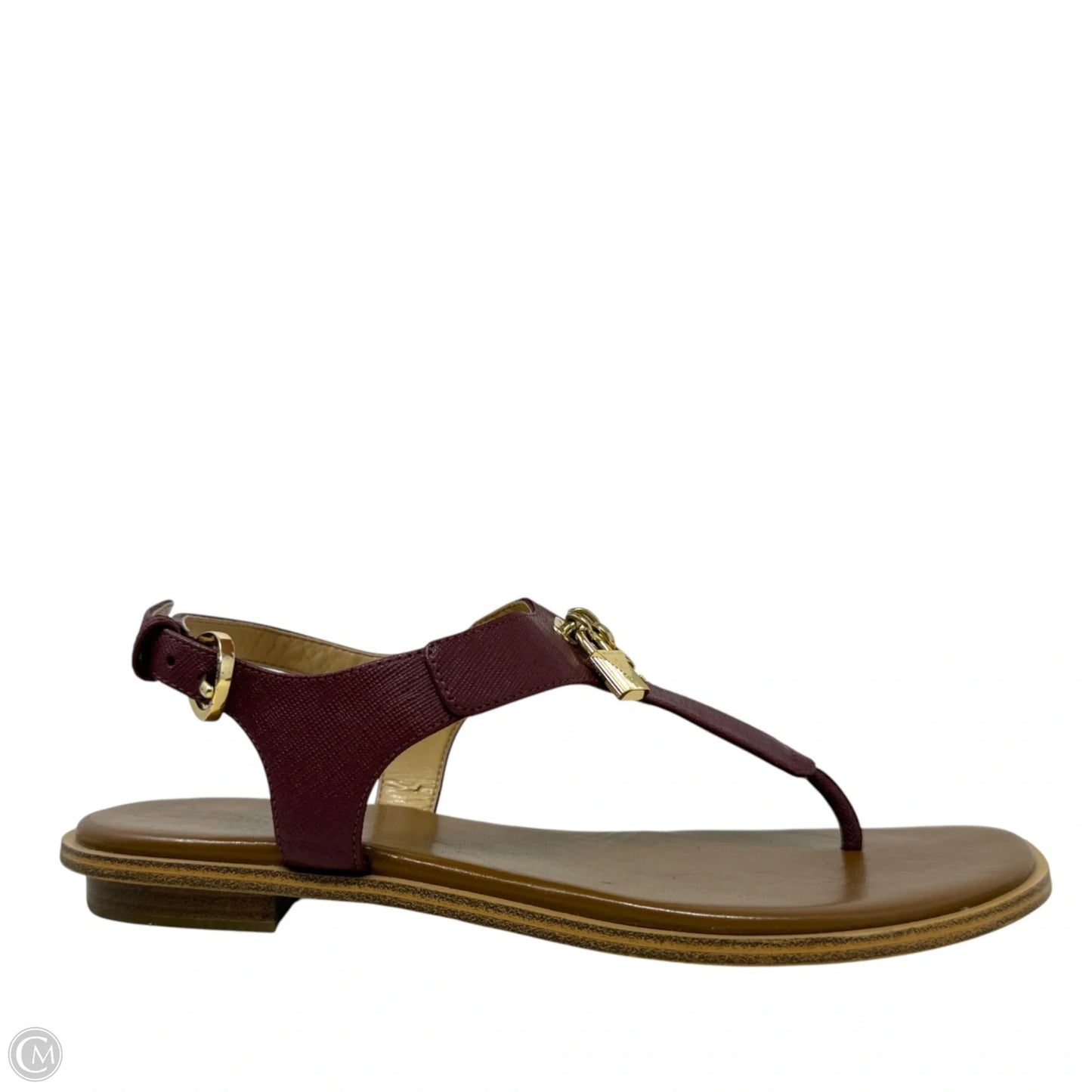 Suki T-Strap Charm Sandals By Michael By Michael Kors In Mulberry Wine, Size: 8