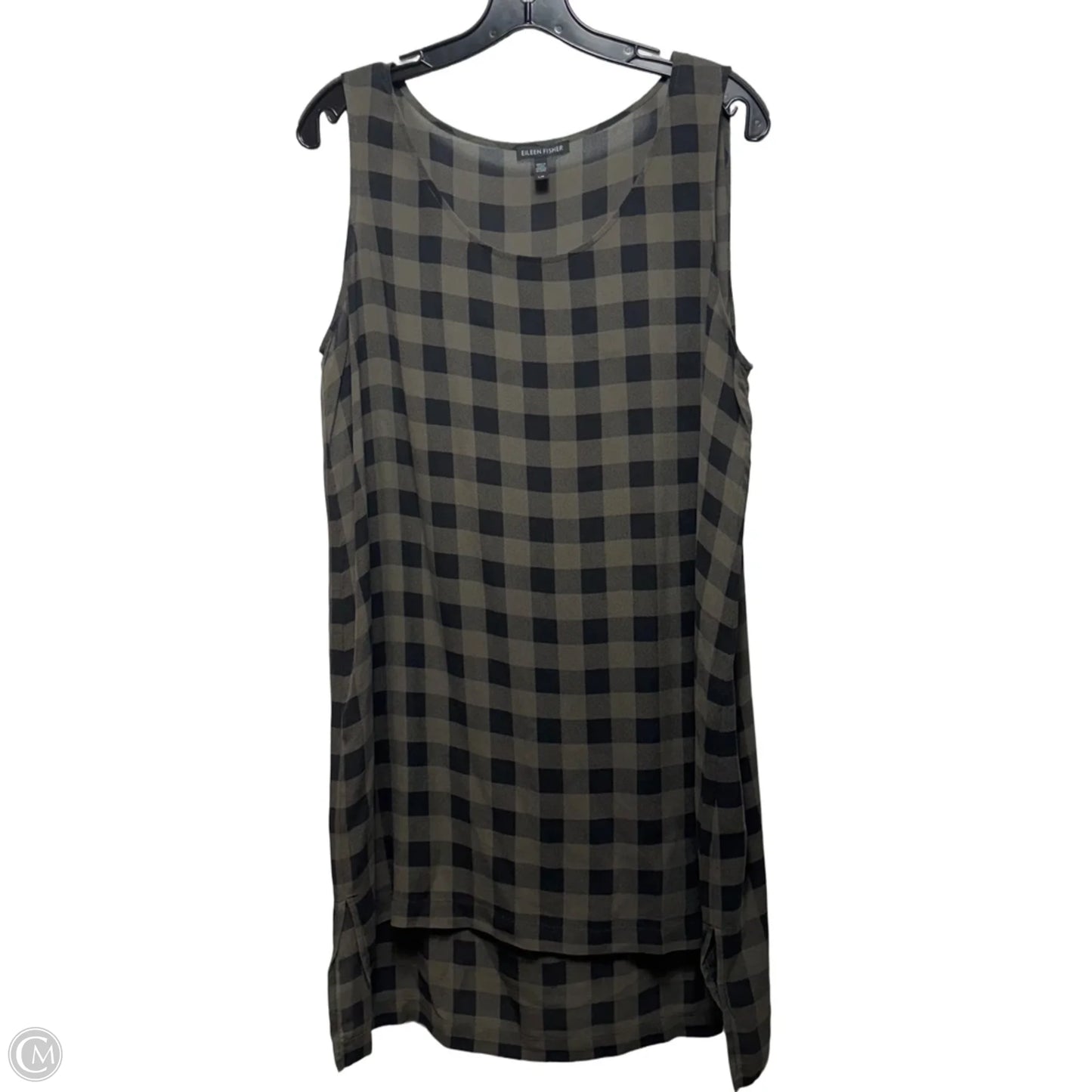 Tunic Sleeveless By Eileen Fisher In Plaid Pattern, Size: L