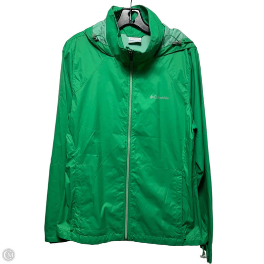 Jacket Windbreaker By Columbia In Green, Size: L