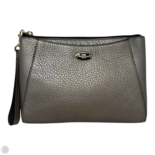 Metallic Wristlet Designer By Coach, Size: Medium