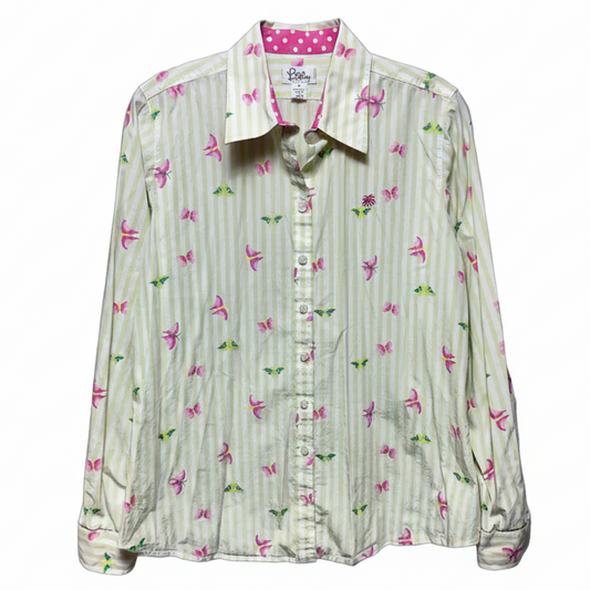 Vintage Top Long Sleeve Designer By Lilly Pulitzer In Animal Print, Size: 12